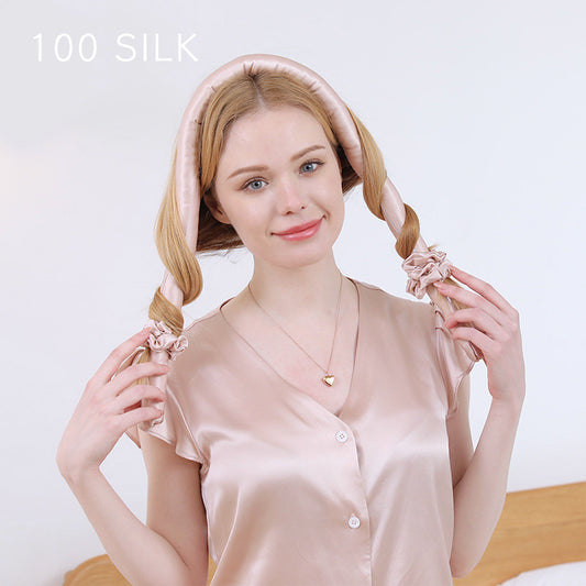Silk curling iron for sleeping with big waves, mulberry silk curling artifact, no damage to hair, lazy hair care, no perm curling iron